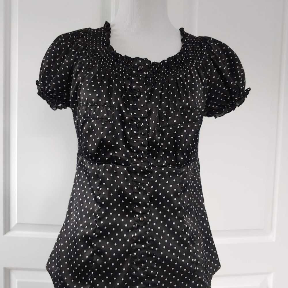 Black and White Polka Dot Blouse